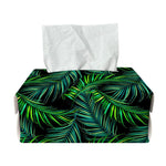 Night Tropical Palm Leaves Pattern Print Rectangle Tissue Box Cover