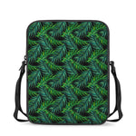 Night Tropical Palm Leaves Pattern Print Rectangular Crossbody Bag