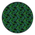 Night Tropical Palm Leaves Pattern Print Round Floor Mat