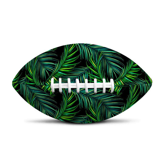 Night Tropical Palm Leaves Pattern Print Rugby Ball