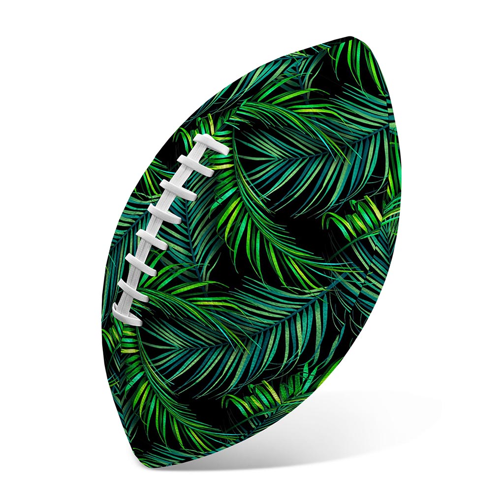 Night Tropical Palm Leaves Pattern Print Rugby Ball