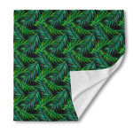 Night Tropical Palm Leaves Pattern Print Silk Bandana
