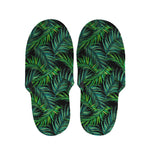 Night Tropical Palm Leaves Pattern Print Slippers