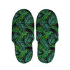 Night Tropical Palm Leaves Pattern Print Slippers