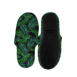 Night Tropical Palm Leaves Pattern Print Slippers