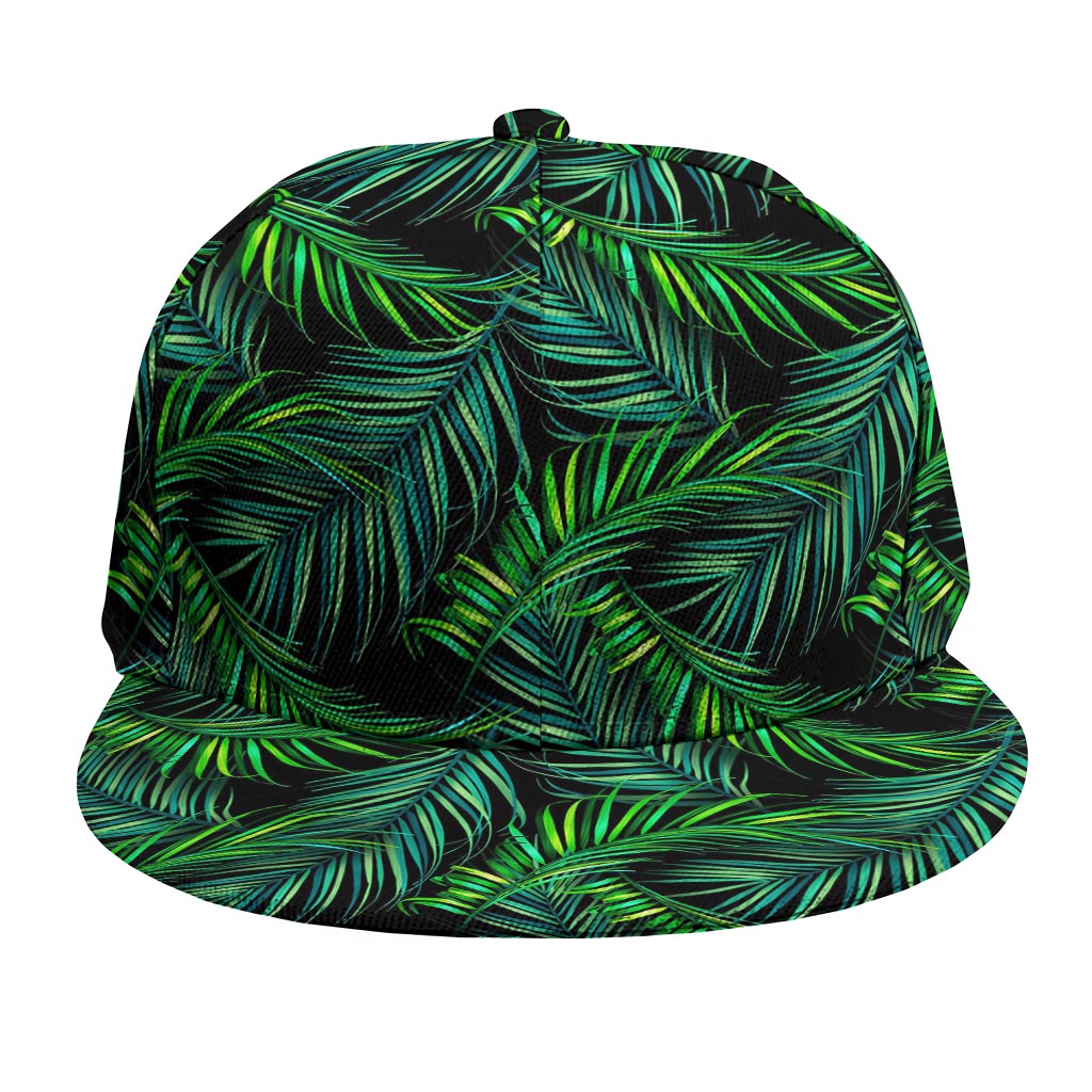 Night Tropical Palm Leaves Pattern Print Snapback Cap