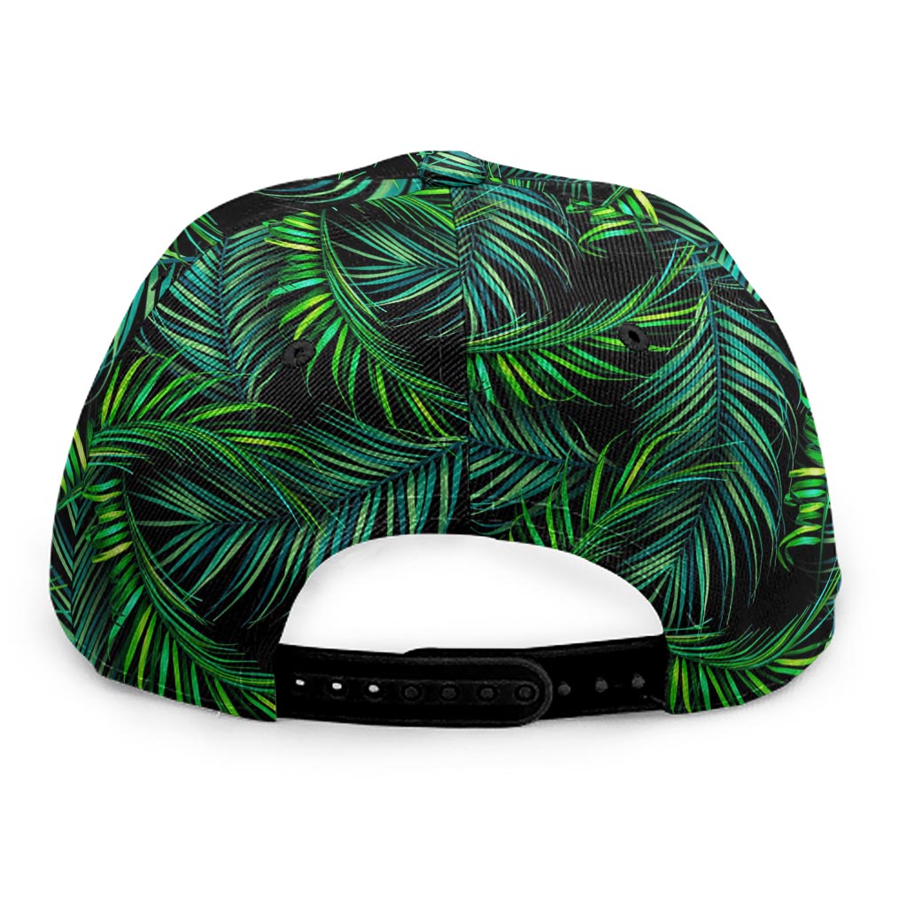 Night Tropical Palm Leaves Pattern Print Snapback Cap