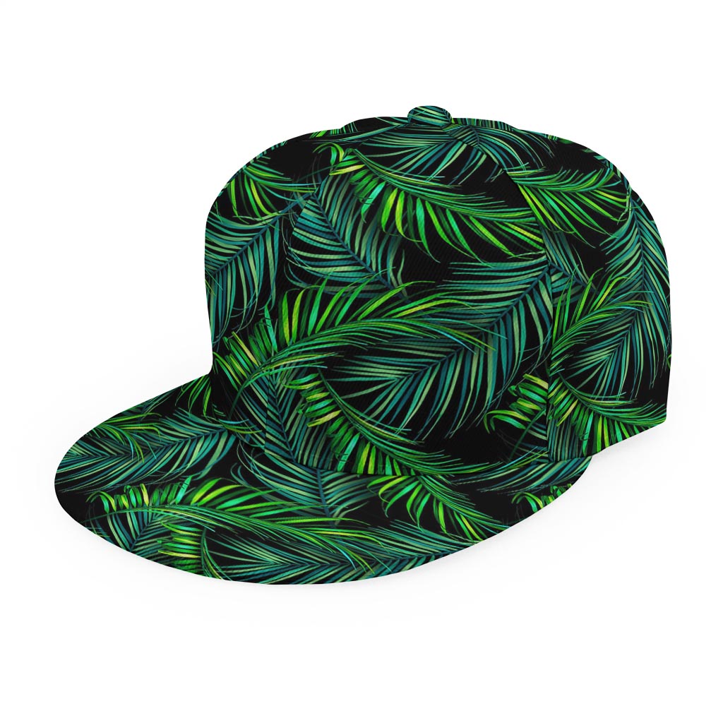Night Tropical Palm Leaves Pattern Print Snapback Cap