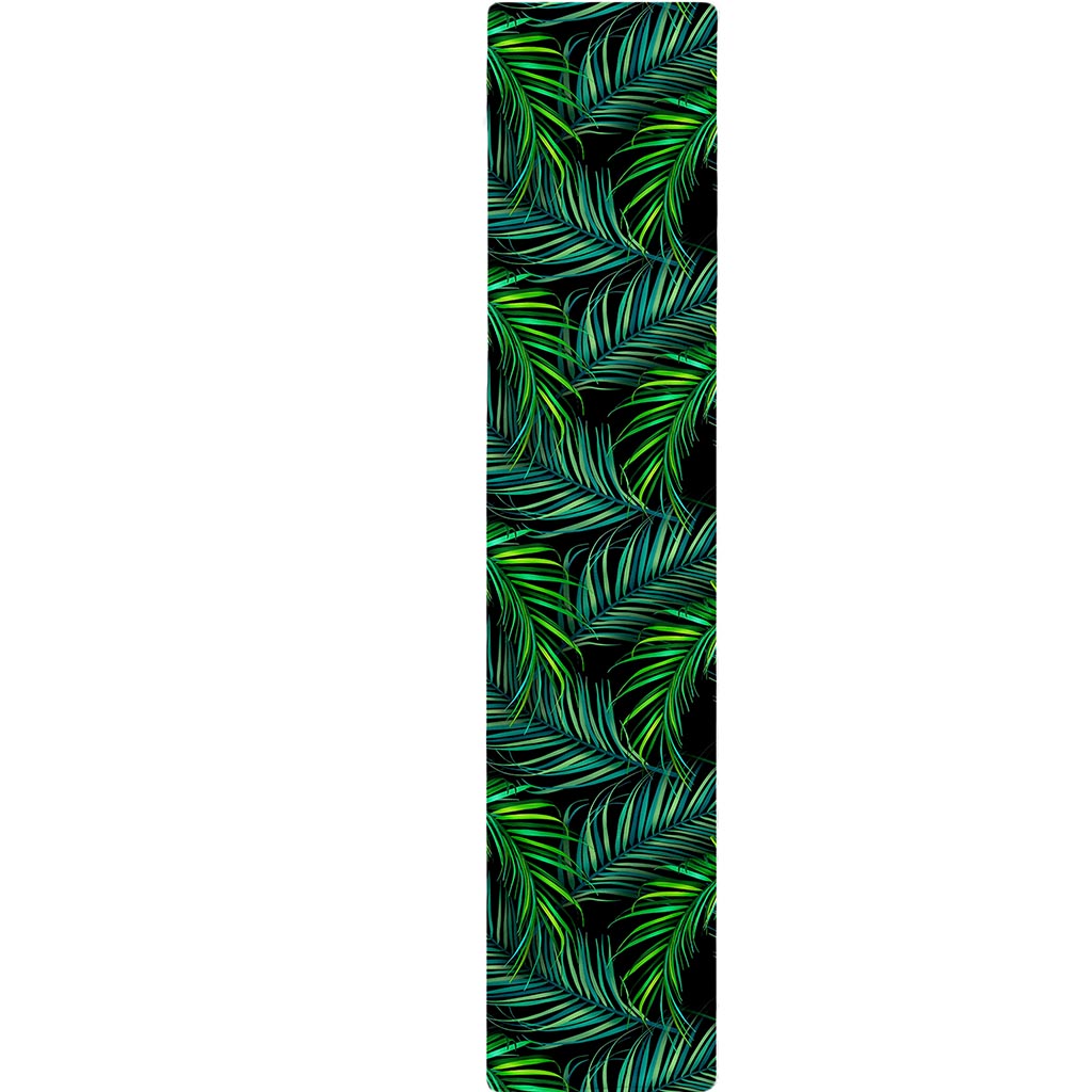 Night Tropical Palm Leaves Pattern Print Table Runner