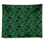 Night Tropical Palm Leaves Pattern Print Tapestry