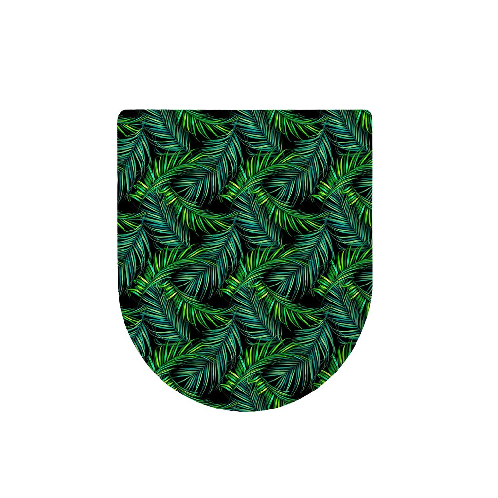 Night Tropical Palm Leaves Pattern Print Toilet Lid Cover