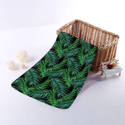 Night Tropical Palm Leaves Pattern Print Towel