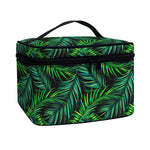 Night Tropical Palm Leaves Pattern Print Travel Makeup Bag