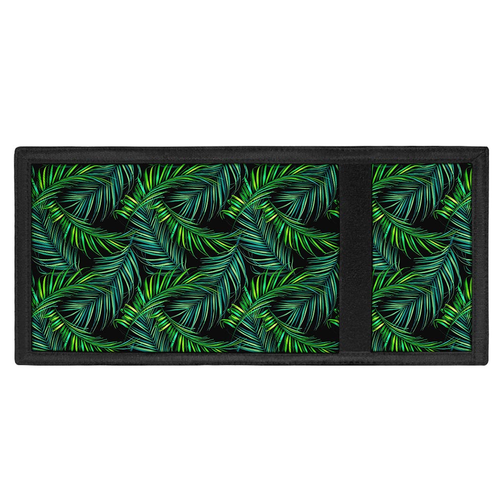 Night Tropical Palm Leaves Pattern Print Trifold Wallet