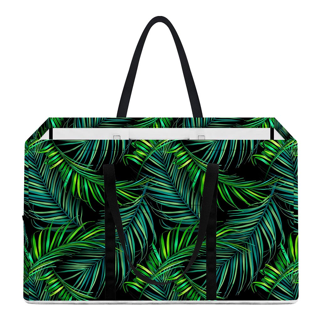 Night Tropical Palm Leaves Pattern Print Utility Tote Bag