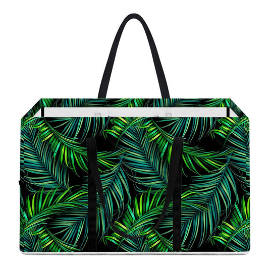 Night Tropical Palm Leaves Pattern Print Utility Tote Bag
