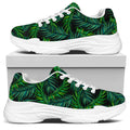 Night Tropical Palm Leaves Pattern Print White Chunky Shoes