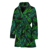 Night Tropical Palm Leaves Pattern Print Women's Bathrobe