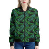 Night Tropical Palm Leaves Pattern Print Women's Bomber Jacket