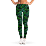 Night Tropical Palm Leaves Pattern Print Women's Leggings