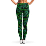 Night Tropical Palm Leaves Pattern Print Women's Leggings