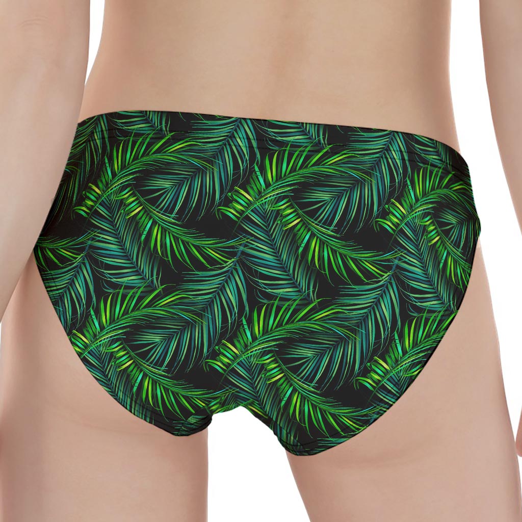 Night Tropical Palm Leaves Pattern Print Women's Panties