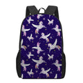 Night Winged Unicorn Pattern Print 17 Inch Backpack