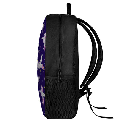 Night Winged Unicorn Pattern Print 17 Inch Backpack
