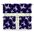 Night Winged Unicorn Pattern Print 3 Piece Kitchen Curtains
