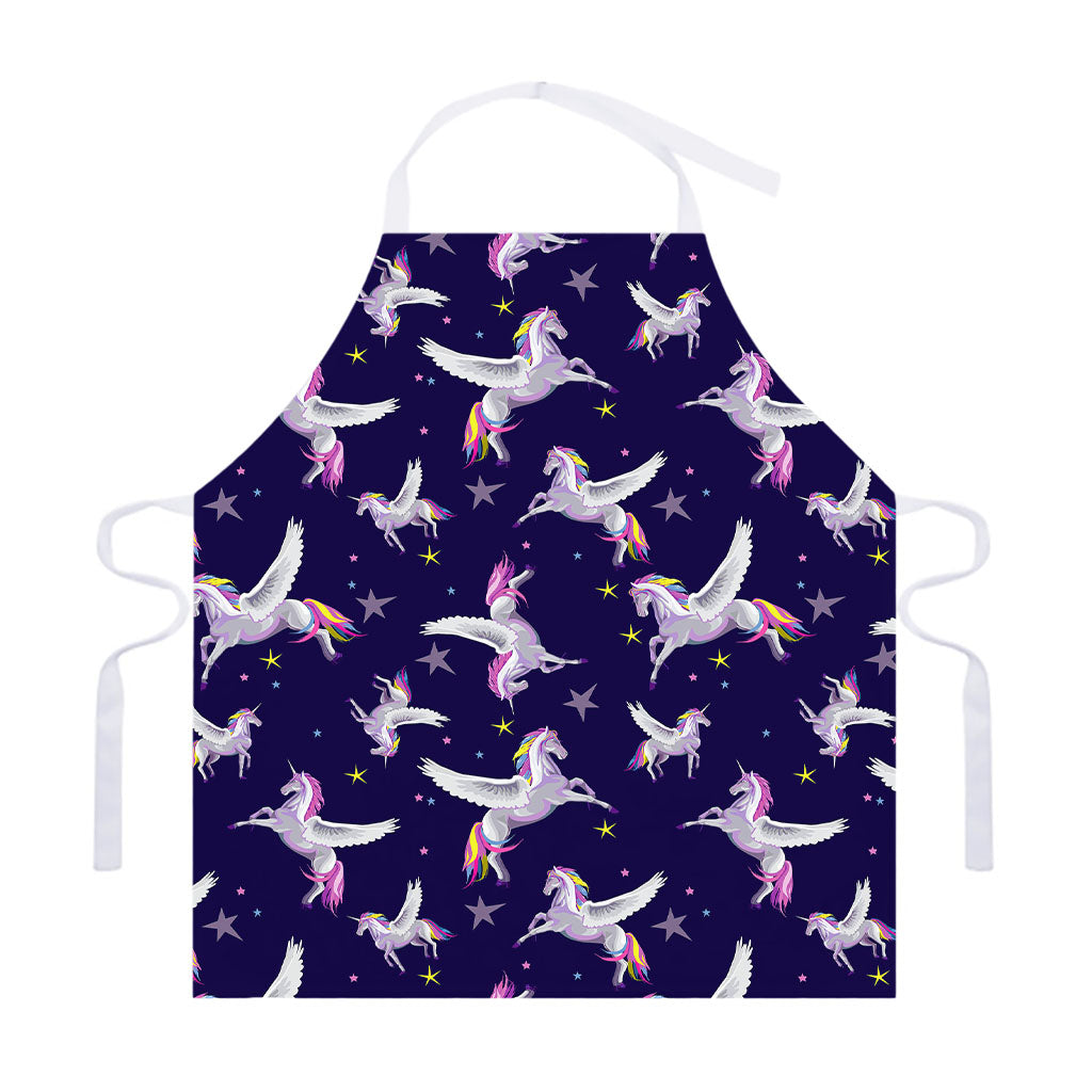 Night Winged Unicorn Pattern Print Adjustable Apron