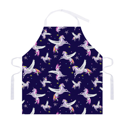 Night Winged Unicorn Pattern Print Adjustable Apron