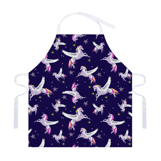 Night Winged Unicorn Pattern Print Adjustable Apron