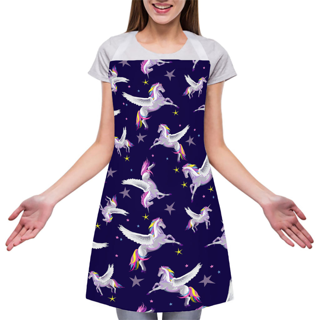 Night Winged Unicorn Pattern Print Adjustable Apron