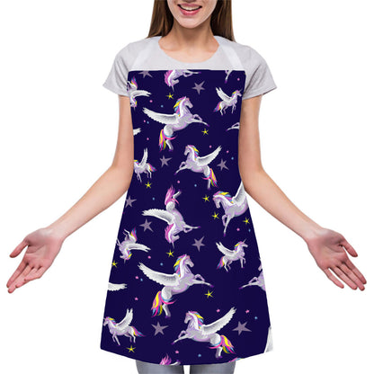 Night Winged Unicorn Pattern Print Adjustable Apron