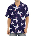 Night Winged Unicorn Pattern Print Aloha Shirt