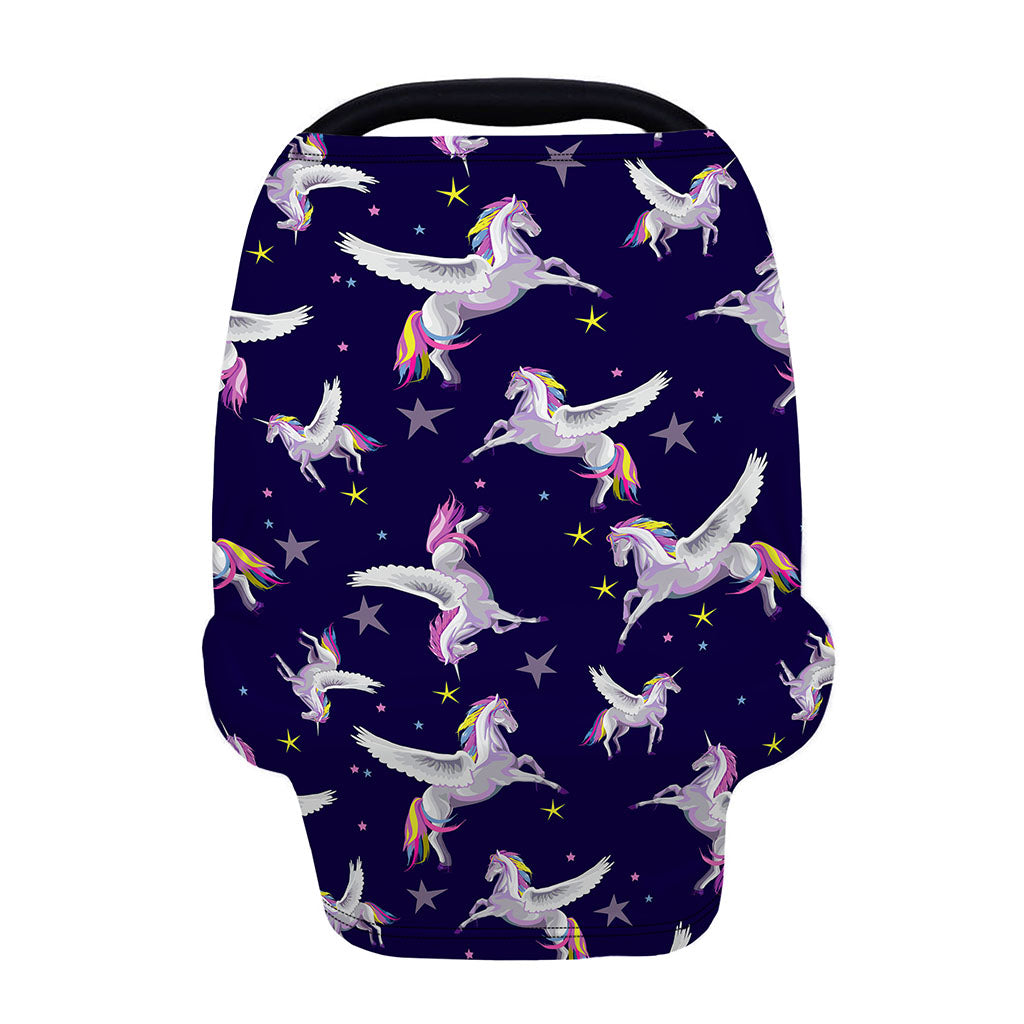 Night Winged Unicorn Pattern Print Baby Seat Cover
