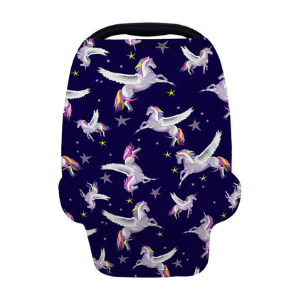 Night Winged Unicorn Pattern Print Baby Seat Cover