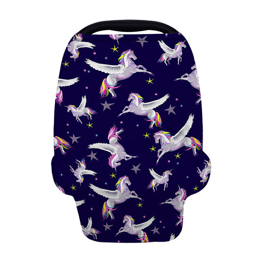 Night Winged Unicorn Pattern Print Baby Seat Cover