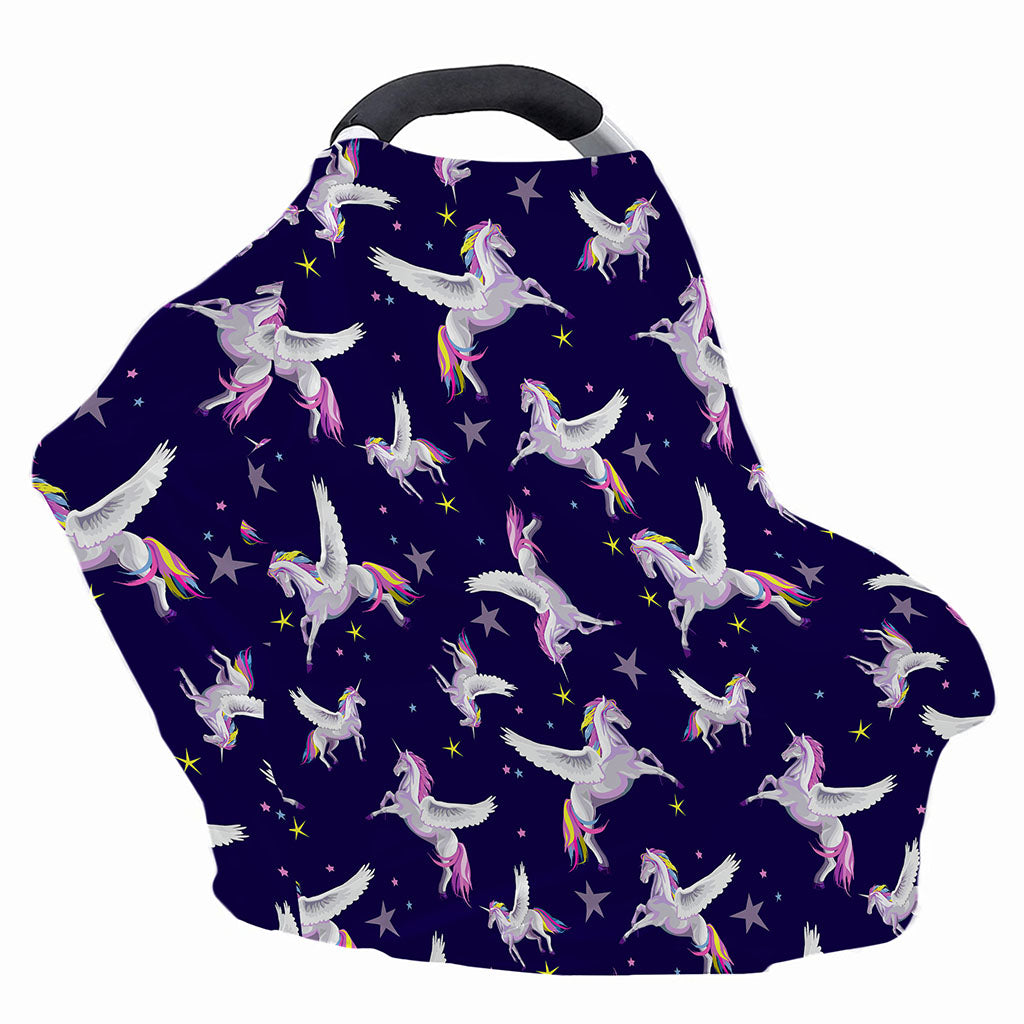 Night Winged Unicorn Pattern Print Baby Seat Cover