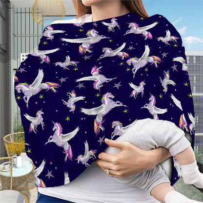 Night Winged Unicorn Pattern Print Baby Seat Cover