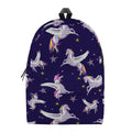 Night Winged Unicorn Pattern Print School Backpack