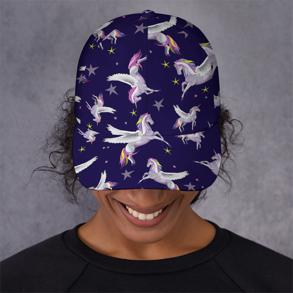 Night Winged Unicorn Pattern Print Baseball Cap