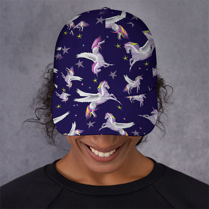 Night Winged Unicorn Pattern Print Baseball Cap