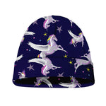 Night Winged Unicorn Pattern Print Beanie