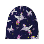 Night Winged Unicorn Pattern Print Beanie