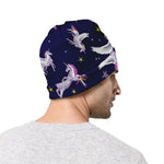 Night Winged Unicorn Pattern Print Beanie