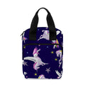 Night Winged Unicorn Pattern Print Bible Tote Bag