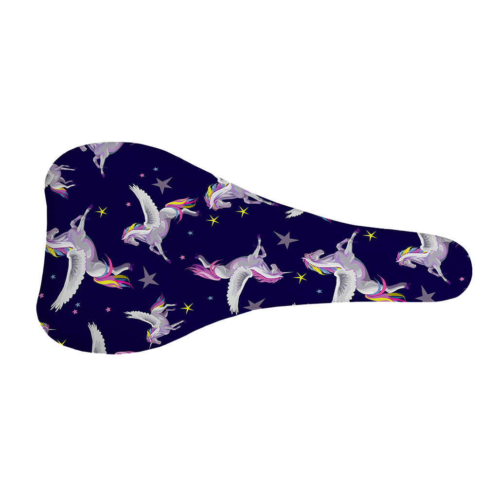 Night Winged Unicorn Pattern Print Bicycle Seat Cover
