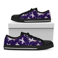 Night Winged Unicorn Pattern Print Black Low Top Sneakers