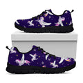 Night Winged Unicorn Pattern Print Black Running Shoes
